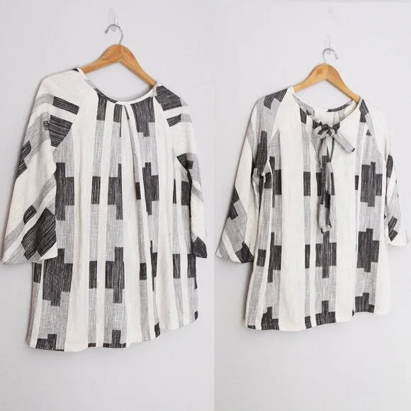 Ace & Jig Beatrice Blouse Top Mural Size M Reversible Cotton Lagenlook Rare $260 - Picture 14 of 16
